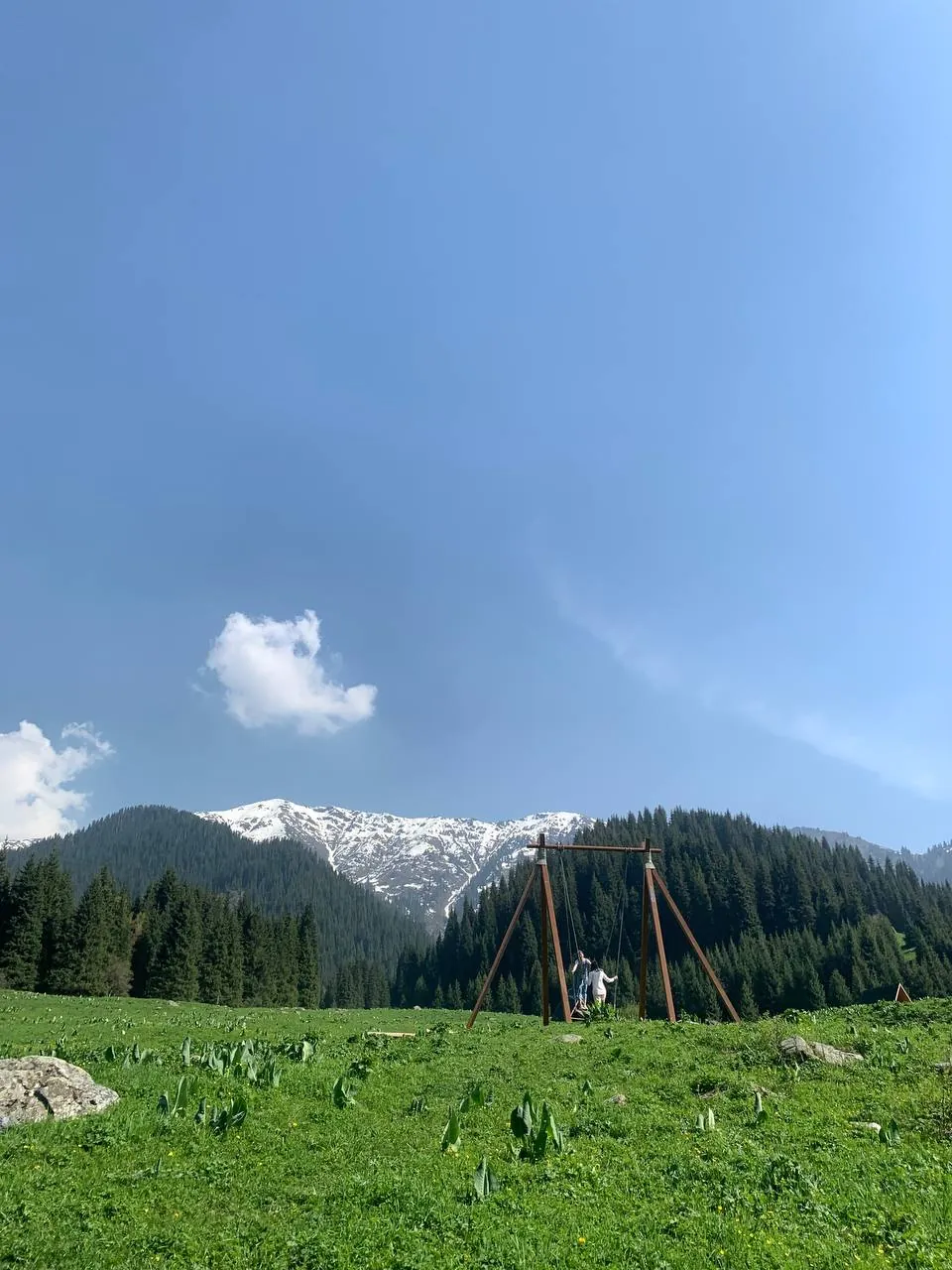 Горные тропы под Алматы в мае — зелень и тающий снег