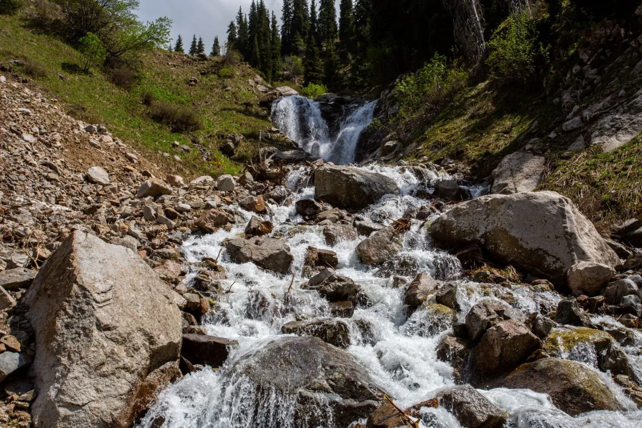 Горные тропы под Алматы в мае — зелень и тающий снег — 3